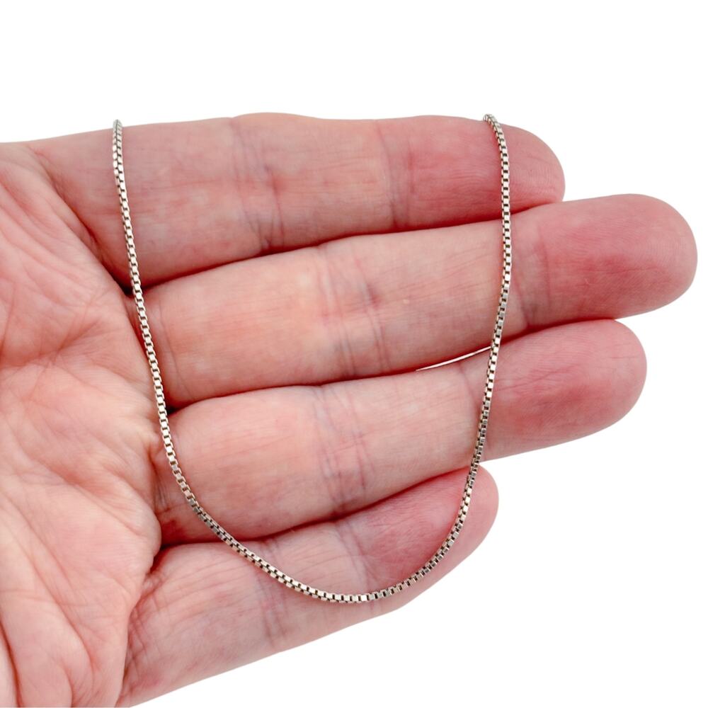 Vintage Sterling Silver 925 Box Chain Necklace 20"